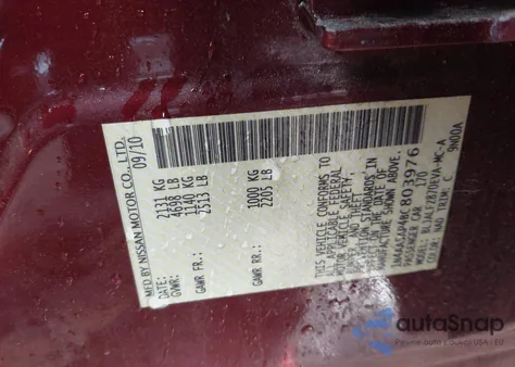 2011 Nissan Maxima 3.5 Sv from USA, damaged, VIN 1N4AA5AP4BC803976